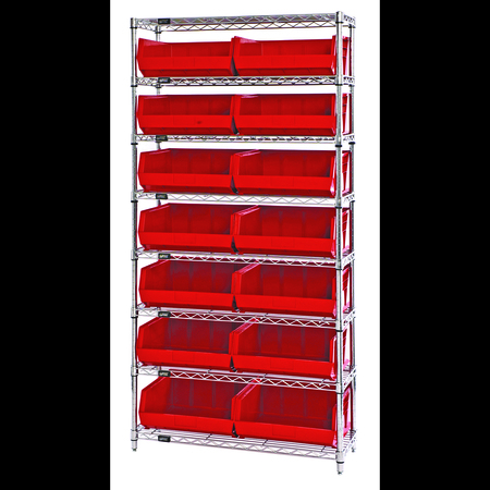 QUANTUM STORAGE SYSTEMS Giant Open Hopper Wire Shelving Systems WR8-250RD
